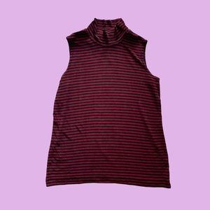 GRUNGE STRIPED MOCKNECK BLOUSE